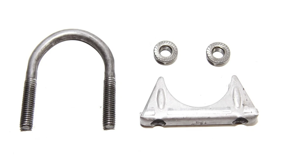 CONJUNTO DE 4 PEÇAS 1 3/4" ID 1,75" tubo de escape traseiro metal aço U parafuso silenciador braçadeira - Imagem 4 de 4