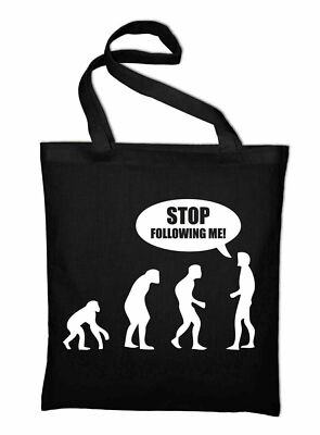 Stop Following Me Jutebeutel Evolution Fun Beutel Stoffbeutel Baumwolltasche
