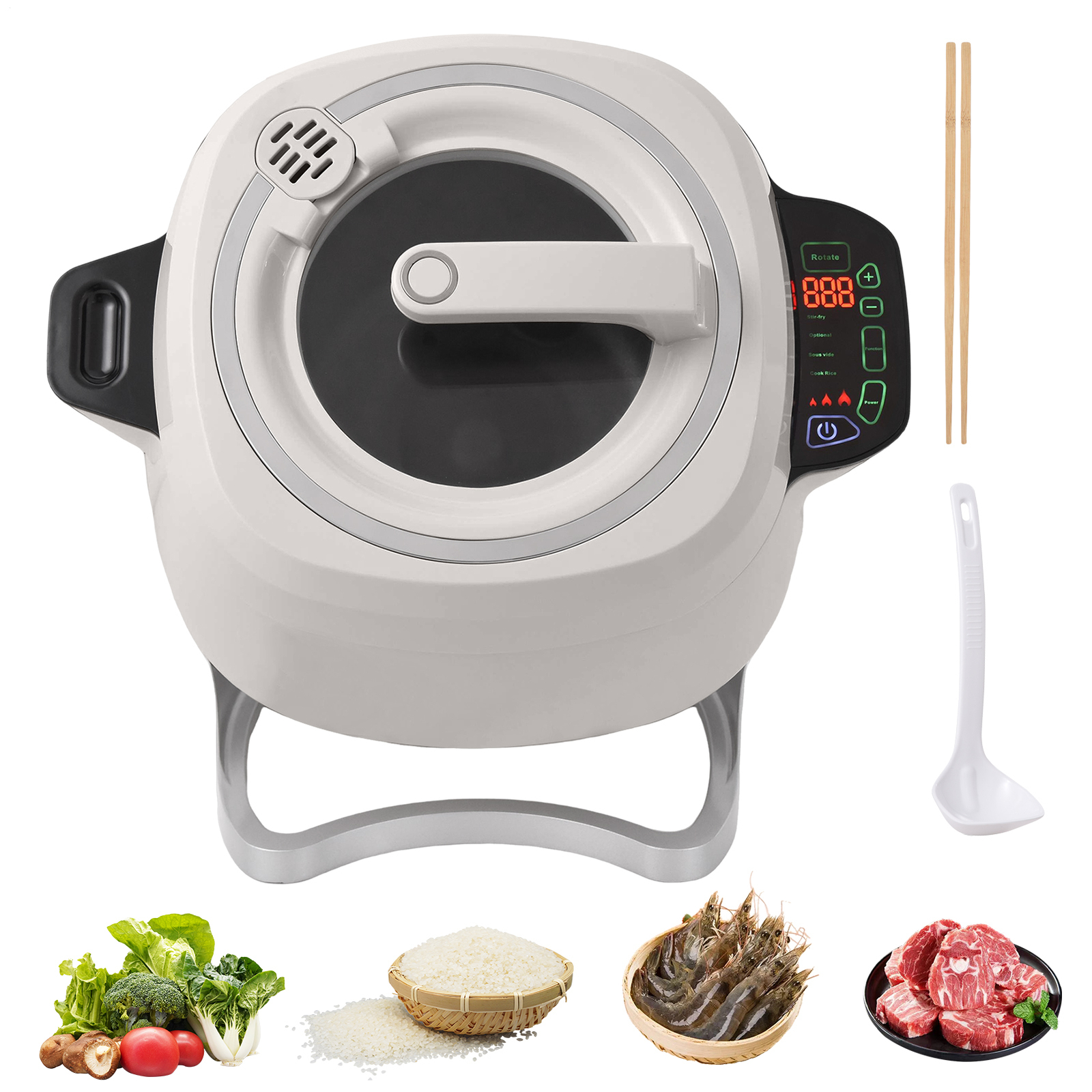 1000W Automatic Rotating Electric Cooker for Stir Fry and Cooking