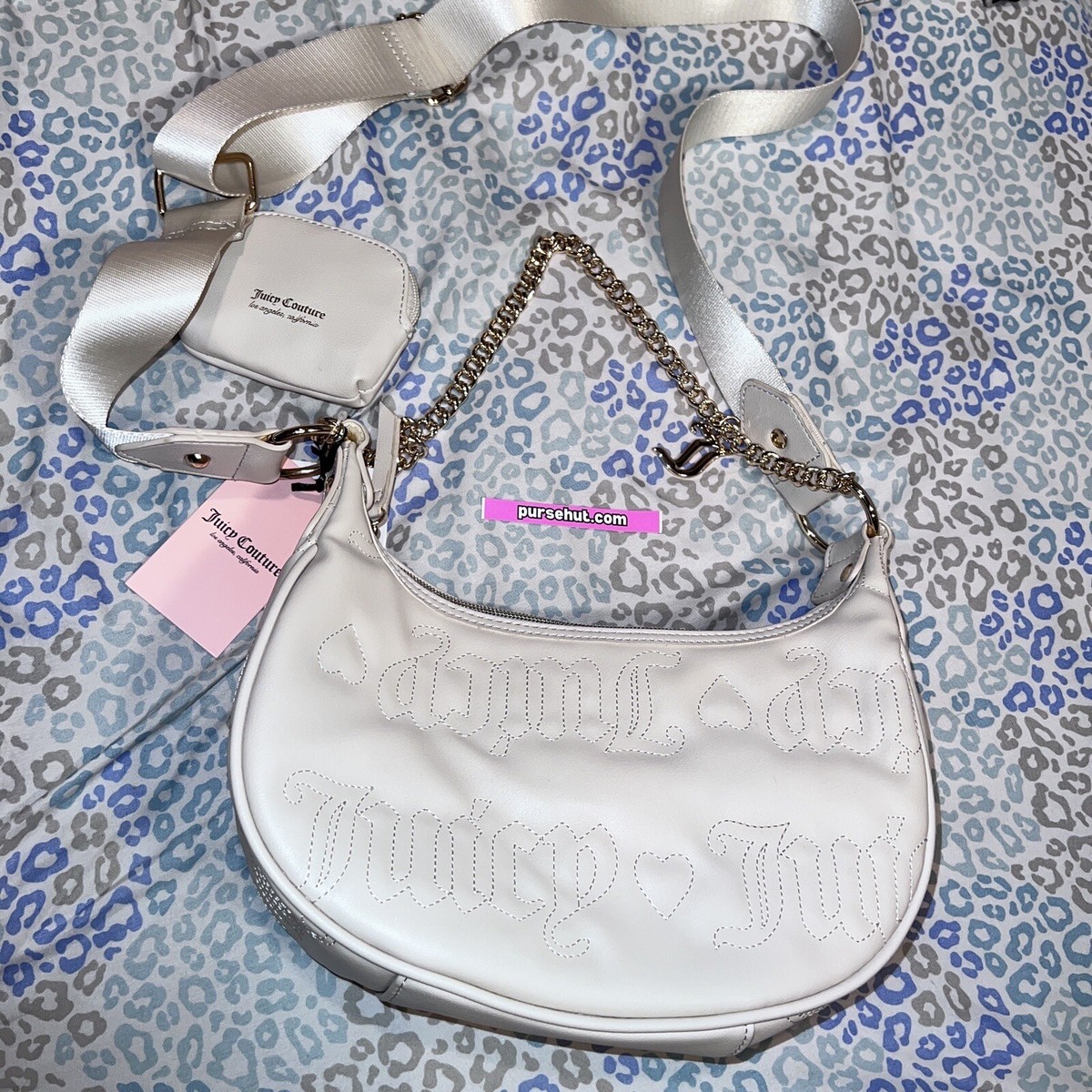 New White Juicy Couture Purse Xbody Bag Quilted Angel Puff