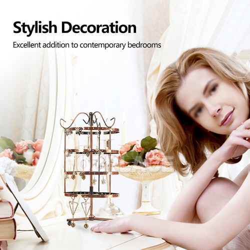 4 Tier Earring Holder Stand Jewelry Display Hanging Rack Storage Metal Organizer - Picture 6 of 11