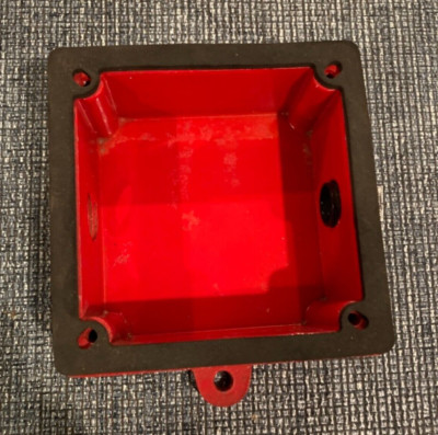 NEW Fire Alarm Bell Back Mounting Box Red Square Weatherproof 4x4x1.5'' inch wall
