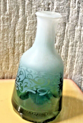 VTG LE TOURMENT VERT French Absinthe mini bottle empty frosted green white