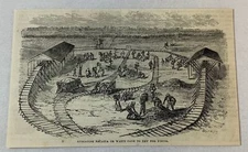 1878 magazine engraving ~ SPREADING BACASSA TO DRY Sugar Estate in Cuba