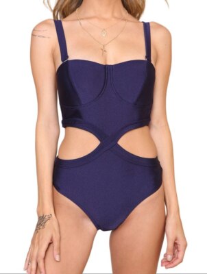 MINKPINK Damen Blau Lucky Trägerloser Einteiliger Badeanzug #2052 NWT