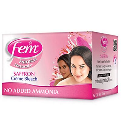 Dabur Fem Cream Creme Bleach Face Skin Whitening - Diamond Gold Saffron Oxylife