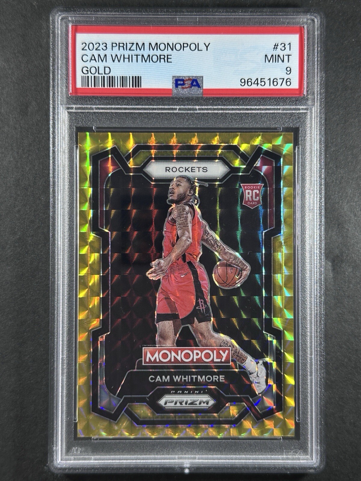 2023-24 Prizm Monopoly Cam Whitmore Gold Prizm /49 PSA 9 🔥🔥🔥🔥