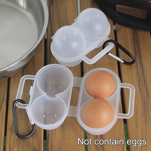 2 Pack Plastic Eggs Storage Box with D Buckle for 2 Eggs Portable Egg Container - Picture 5 of 9