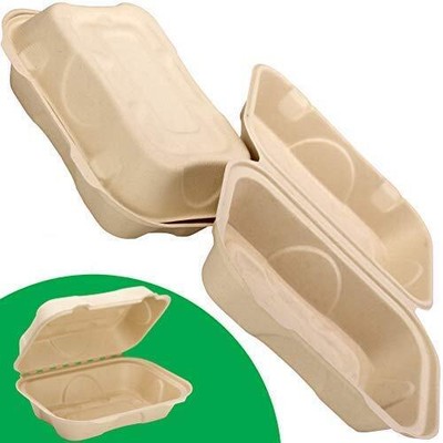 Durable 6x9 Take Out Food Containers with Clamshell Hinged Lid 100 Pack