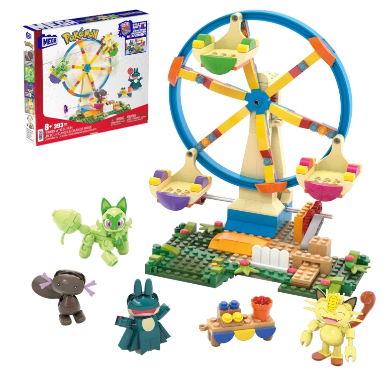 Mega Pokémon Ferris Wheel Fun Set with 393 Pieces, 4 Poseable Characters for Kid - Image 3 of 3