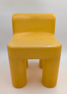 VTG Little Tikes Chunky Yellow Chair Made USA Child Size Plastic Sturdy Toddlers