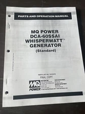 DCA-60SSAI Generator MQ Multiquip Parts List operation book Manual catalog shop