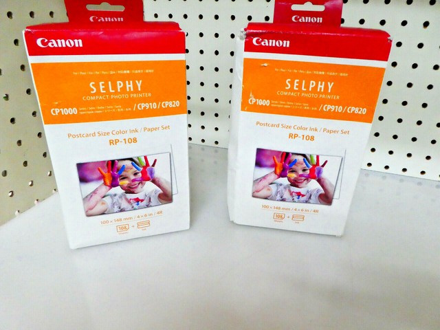 Canon RP-108 High-capacity Color Ink Paper Set 4'x6' 108 Sheets With 2 Ink Cartridges for sale 