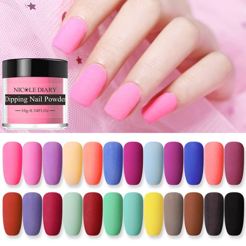 Juego de Polvo Sumergible 19 Colores con Activador y Brillo para Principiantes de Uñas✹ >