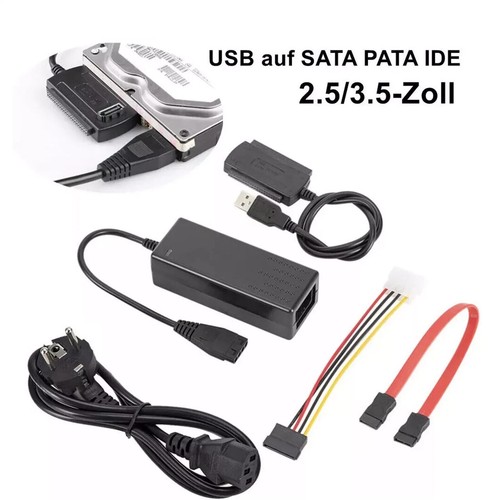 USB auf IDE + SATA Adapter für 2,5" & 3,5" HDD SSD Festplatten Festplatte 480Mbs - Bild 2 von 22