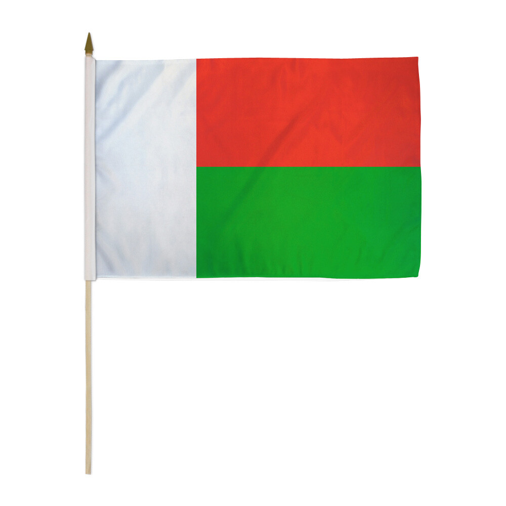 1 Dozen Madagascar Flags 12x18in Stick Flag of Madagascar