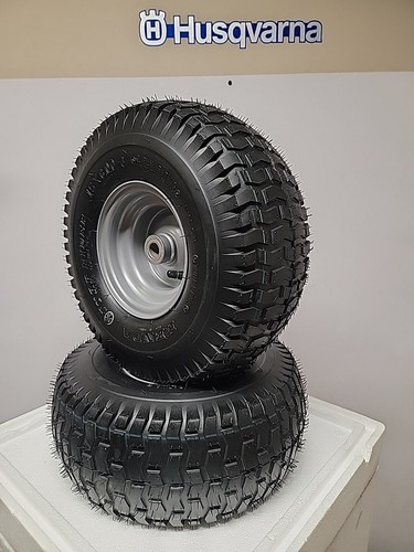 Set of (2) 15X6.00-6 Kenda Husqvarna Lawnmower Tires & Wheels Craftsman - Picture 3 of 5