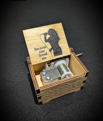 Céline Dion Because you loved me Spieluhr aus Holz   personalisierbar