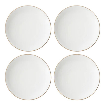Lenox China TRIANNA WHITE Dinner Plates - Set of Four - N/O