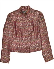 Apart Womens Blazer Jacket Uk 10 Small Maroon Paisley Polyester Av50