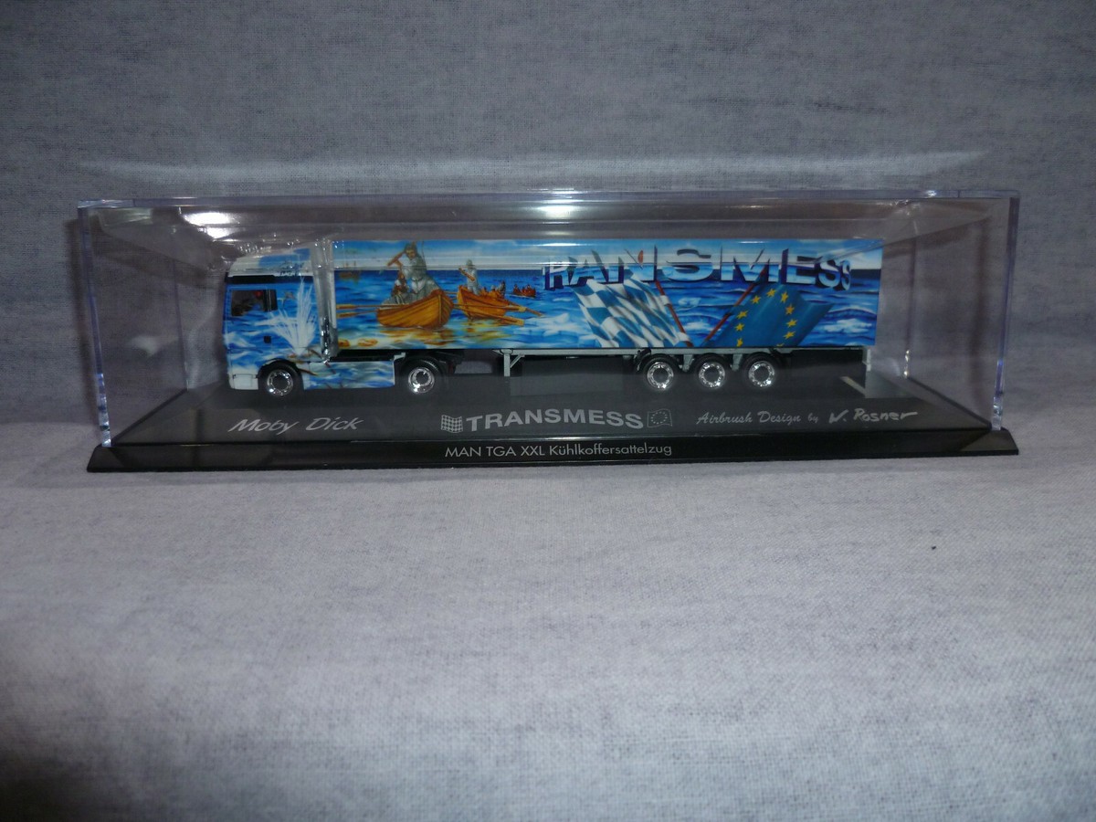 Miniature Herpa 120852 MAN TGA Semi-remorque Transmess Moby Dick – échelle 1/87
