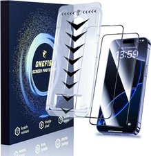 2 Pack Tempered Glass Screen Protector for iPhone 15 Pro Max 6.7" Easy Installat
