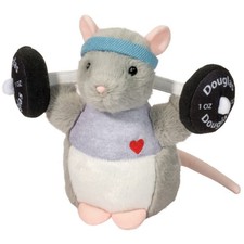 Jim Rat 7" Douglas Gris Peluche Animal Gimnasio Adicto Adicto Roedor Ejercicio