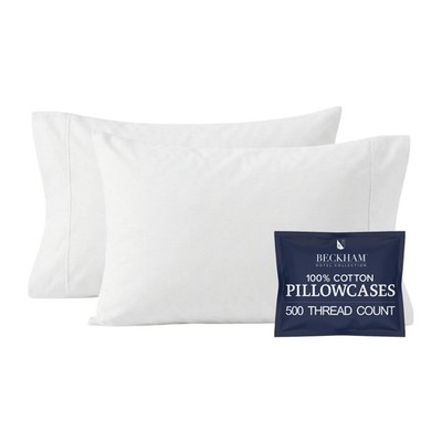 Beckham Hotel Collection 100% Cotton Pillow King (U.S. Standard), 01 - White 