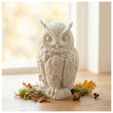 Gie&szlig;form aus Latex Eule f&uuml;r Beton Raysin Keramik DIY Gartendeko Herbstdeko