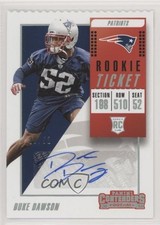 2018 Panini Contenders Stubs /52 Duke Dawson #262 Rookie Auto RC
