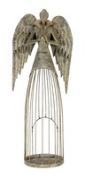 Nostalgischer Stimmungsvoller Deko Engel Mit FlöTe Grau Antik Shabby Optik
