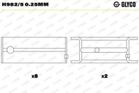 Glyco Kurbelwellenlager H982/5 0.25Mm FüR Chevrolet Daewoo Lada Opel