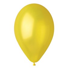50 BALLONS LATEX MÉTALLISÉS JAUNE BIO 30