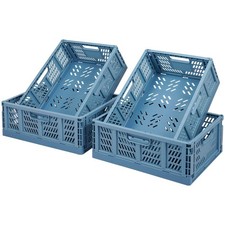 4 PC Baskets Plastic for Shelf Home Kitchen Storage Bin Organizer, Stackable ...