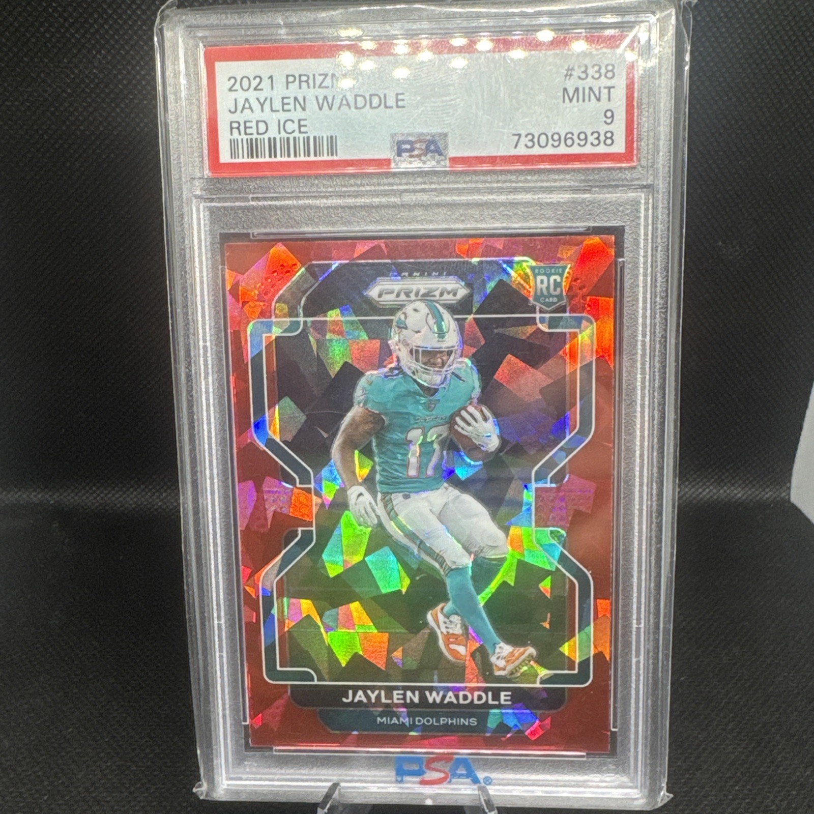 2021 Panini Prizm - Rookie Jaylen Waddle #338 Red Ice Prizm (RC)
