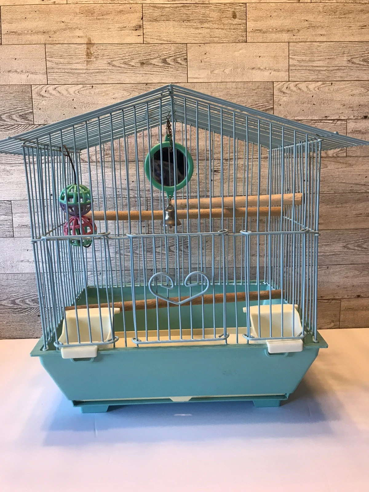 Vintage Hoei Bird Cage-Blue Wire w/Access-JAPAN