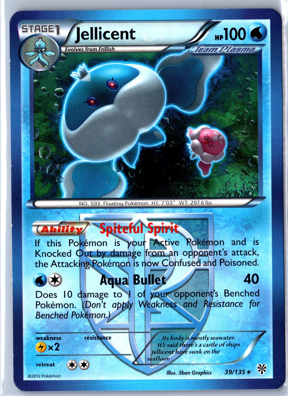 Plasma Storm #39/135 Jellicent (Team Plasma) Base - NM