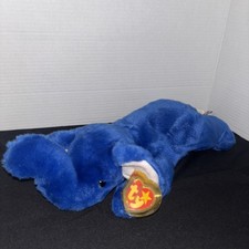 Ty Beanie Baby Peanut The Elephant Royal Blue Plush Stuffed Animal 1995