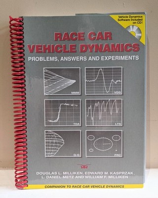 Race Car Vehicle Dynamics Problems Answers & Experiments Book SAE Spiral W/ CD