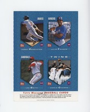 1990 Magazine Cards Full 4-Card Sheet Terry Pendleton Julio Franco Lee Smith 0e7
