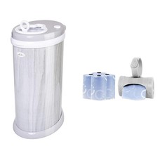 Diaper Pail, Odor Locking  On The Go Gray Bag Dispenser with 60 Lavender
