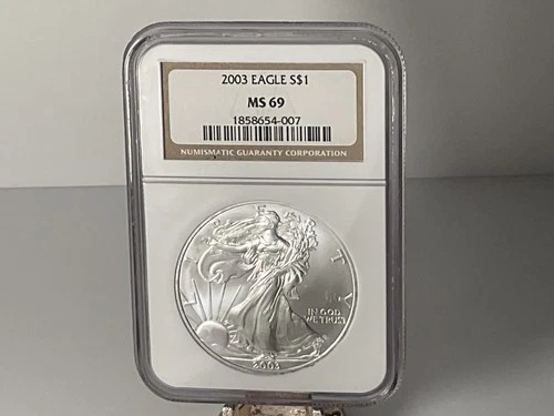 2003 1 Oz .999 Fine Silver American Silver Eagle $1 MS 69 MS69 NGC 1oz 1 Ounce