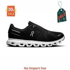 Men's On Cloud 6 Shoes Breathable Medium Running Walking Medium Black/ White