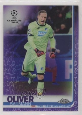 2018 Chrome UEFA Champions League Purple Refractor Oliver Baumann Rookie RC n0c