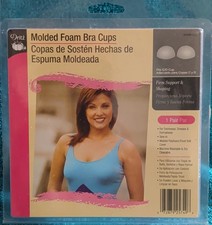 Dritz Molded Foam Oval Bra Cups White Polyfoam Tricot Knit Cover 53069-CD