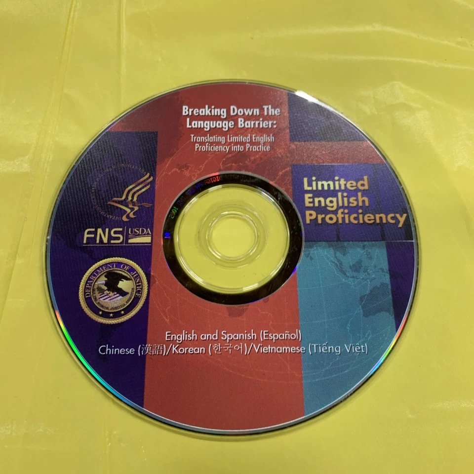 BREAKING DOWN THE LANGUAGE BARRIER LIMITED ENGLISH PROFIENCY fns usda CD-ROM - Image 2 of 3