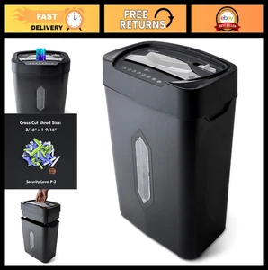 12-Sheet Papiers croisés & Carte de crédit Shredder - Anti-Jam, 5.2-Basse de déchets de gallon