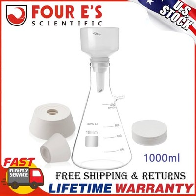 1000ml Buchner Funnel Filtering Kit w/Flask Funnel Ceramics Buchner Funnels 80mm