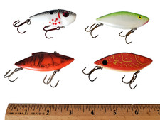 4 Piece Rattle Trap-styled, Lipless Crank Bait Fishing Lures