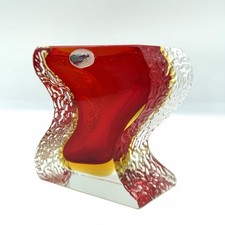 Vaso Sommerso ALESSANDRO MANDRUZZATO  vetro di Murano design vintage rosso